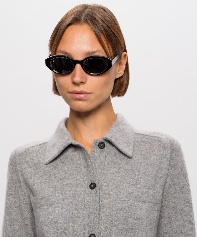 Saint Laurent Черные солнцезащитные очки Rim A003D0Y9956 изображение 2