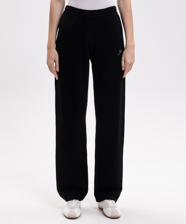 Sporty & Rich Черные брюки из кашемира и шерсти PA02782327BA01 изображение 3