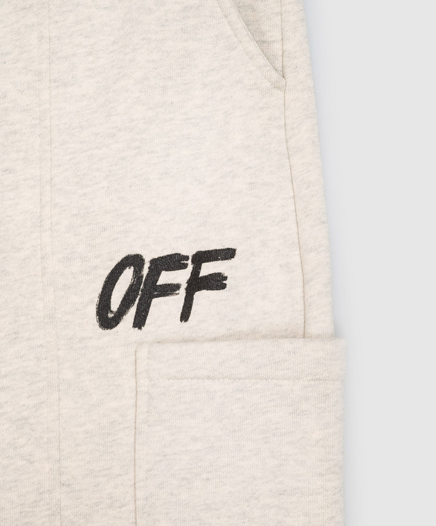 Off-White Детские серые спортивные штаны 44BCH00DF26F002 изображение 3