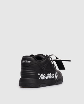 Off-White Черные кожаные кроссовки Out Of Office For Walking OMIA189C99LEA01A