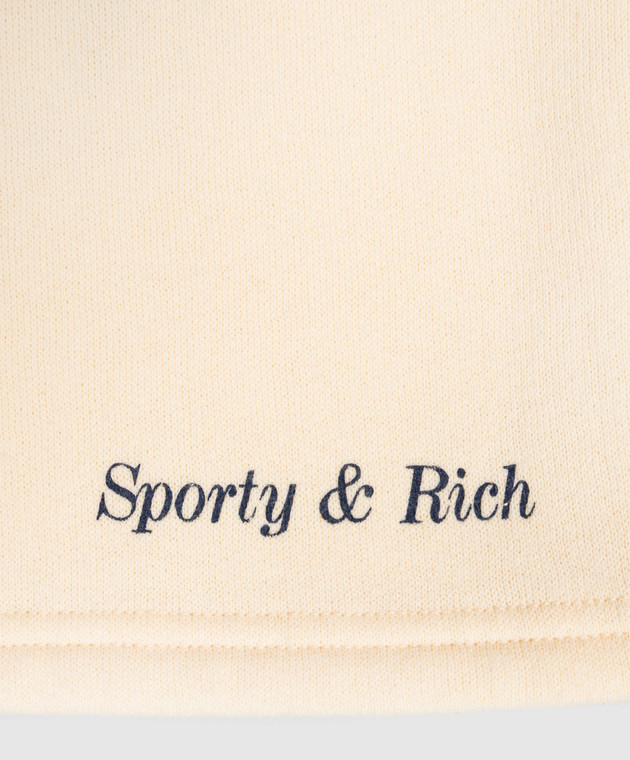 Sporty & Rich Дитячі жовті утеплені шорти з принтом логотипа SH04976301YE02 зображення 3