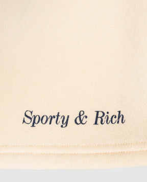 Sporty & Rich Дитячі жовті утеплені шорти з принтом логотипа SH04976301YE02