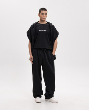 Off-White Чорна футболка з вишивкою Script Arrow 44MAA027S26J002