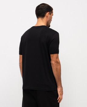 Dolce&Gabbana Черная футболка с брендовой вышивкой G8PV1ZG7WUQsh