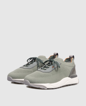 Santoni Зелені комбіновані кросівки MBIO21601BGRCHOD