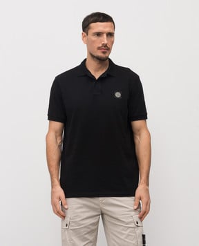 Stone Island Чорне поло з нашивкою логотипа L1S152200008S0017