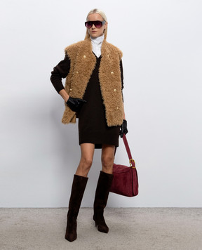 Twinset Коричневий двоборний жилет 262TP2200