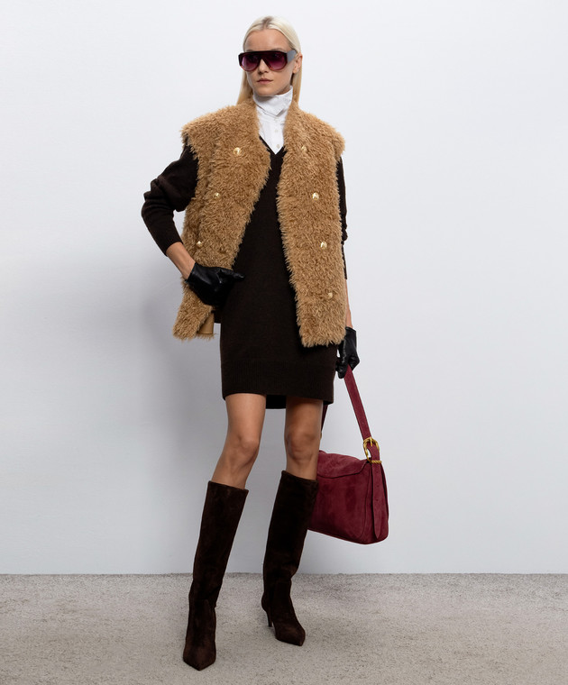 Twinset Коричневый двуборный жилет 262TP2200 изображение 2