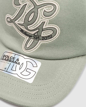 Dolce&Gabbana Дитяча зелена кепка з вишивкою монограми LB5H71G7PRP