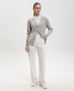 The Row Белая футболка Serata с кашемиром 10491K705