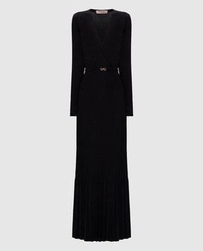 Twinset Черное платье с плиссированием 262TT3450
