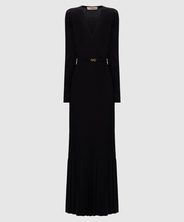 Twinset Черное платье с плиссированием 262TT3450