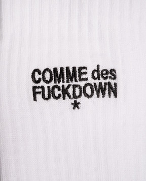 Comme des Fuckdown Білі шкарпетки з вишивкою логотипа FAS6CFACX00268