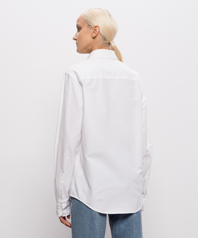 Ami Paris Біла сорочка з вишивкою емблеми Ami de Coeur USH878CO0031w зображення 4