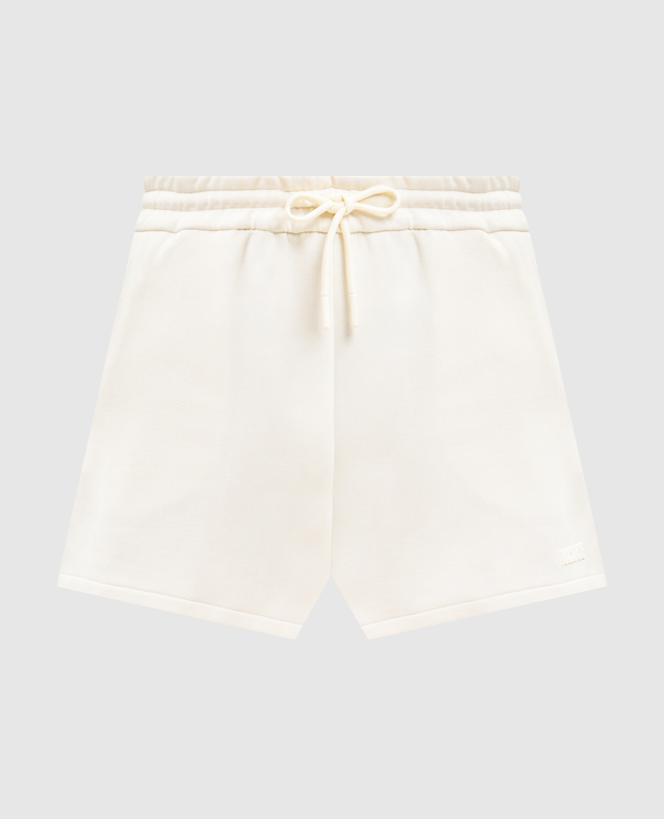 Шорты цвета айвори с фактурным логотипом