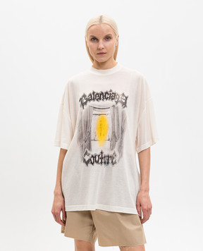 Balenciaga Футболка Salon De Couture кольору айворі 871750TUVD6