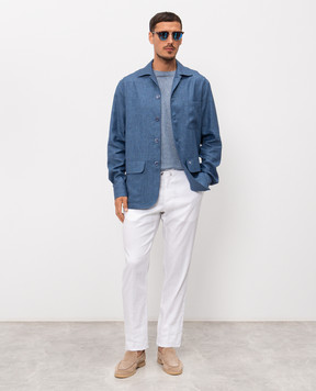 Stefano Ricci Белые брюки с льном M1T610005BLCTL1U