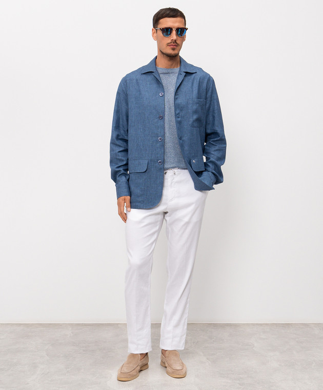 Stefano Ricci Білі штани з льоном M1T610005BLCTL1U зображення 2