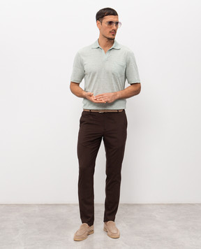 Marco Pescarolo Коричневые брюки из шерсти и шелка STRIKE5314