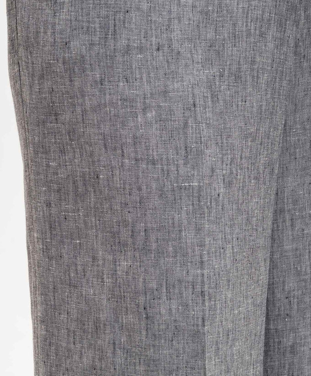 Peserico Серые брюки из льна с брендовой нашивкой P0433502629 изображение 5