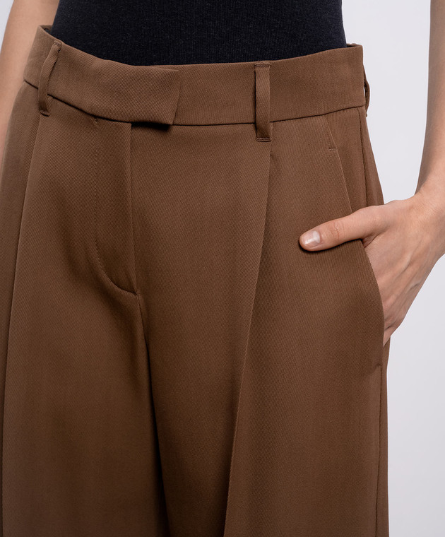 Brunello Cucinelli Коричневые брюки с шерстью MP548P8884 изображение 5