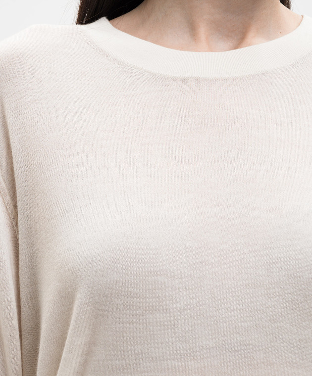 Loulou de Saison Футболка Nala цвета айвори из кашемира NALA изображение 5