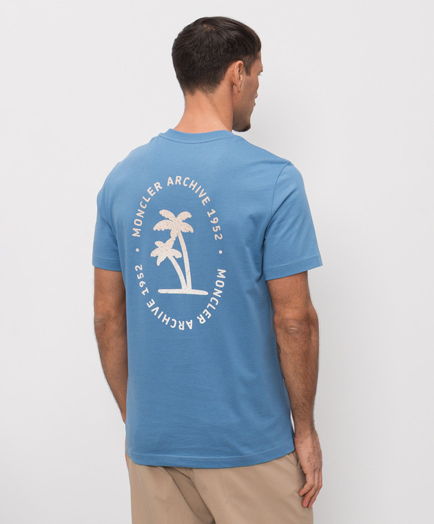 Moncler Синя футболка з вишивкою L10918C0005489B8U зображення 4