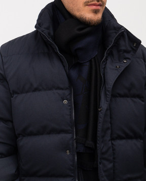 Canali Синій шарф з вовни з логотипом TF0032306