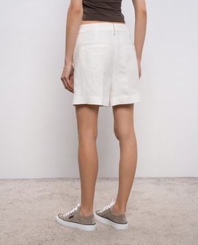 Brunello Cucinelli Белые шорты из льна с цепочкой MH527P8923