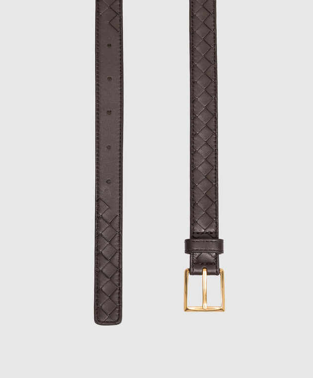 Bottega Veneta Темно-коричневий шкіряний ремінь 871643V0HW5 зображення 3