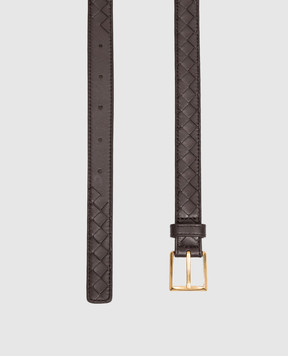 Bottega Veneta Темно-коричневый кожаный ремень 871643V0HW5
