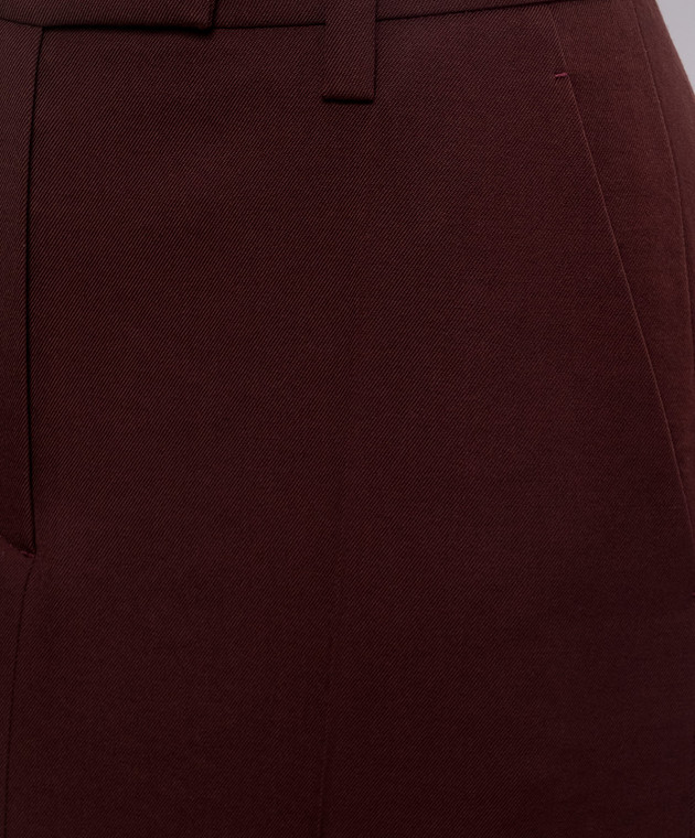 Brunello Cucinelli Бордова спідниця міді з вовни MP553G4074 зображення 5