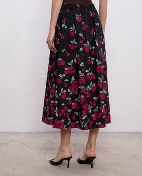 Twinset Чорна спідниця міді в принт 261TT2594