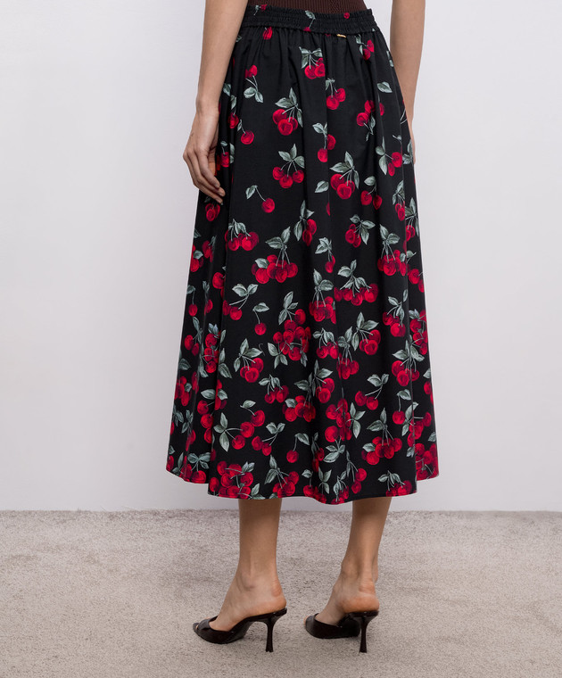 Twinset Чорна спідниця міді в принт 261TT2594 зображення 3