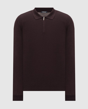 Bertolo Cashmere Фиолетовое поло из шерсти и шелка с молнией 90247300251458