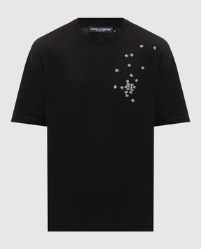 Dolce&Gabbana Черная футболка с аппликациями DG G8PN9TG7Q0Y