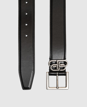Balenciaga Черный кожаный ремень BB Loop A007602ACTE