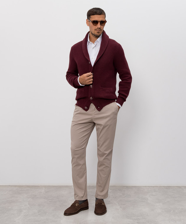 Brunello Cucinelli Бордовый кардиган MNI709706 изображение 2