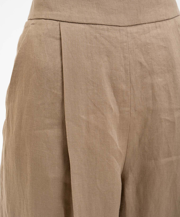 Agnona Коричневые брюки из льна T71008XU3049 изображение 5