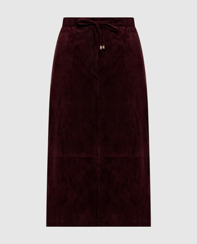 Max Mara Замшевая бордовая юбка GAZZA SMMGAZZA
