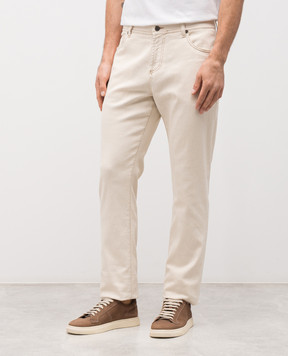 Brett Johnson Бежевые джинсы с логотипом патча SS26P15DFLEECR