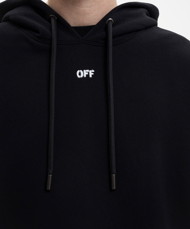 Off-White Чорне худі з емблемою Paint Arrow 44MBB085S26F00K зображення 5