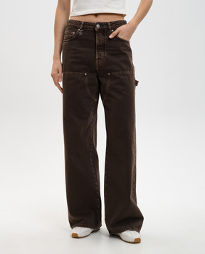 AMIRI Коричневые джинсы CARPENTER с патчем логотипа AWBMJE1002