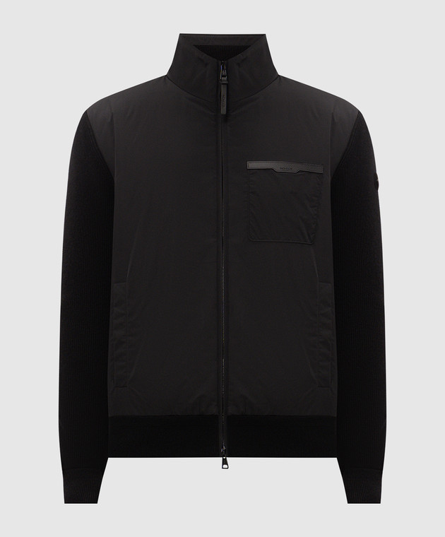 Moncler Чорна комбінована куртка L20919B00016M4281