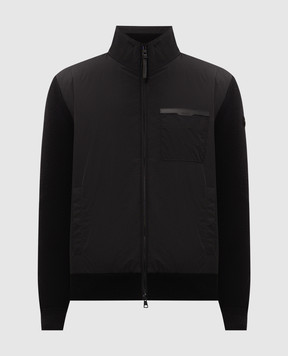 Moncler Черная комбинированная куртка L20919B00016M4281