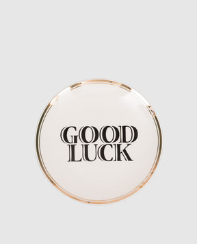 Bitossi Home Белая фарфоровая тарелка для хлеба Good Luck FTB00016