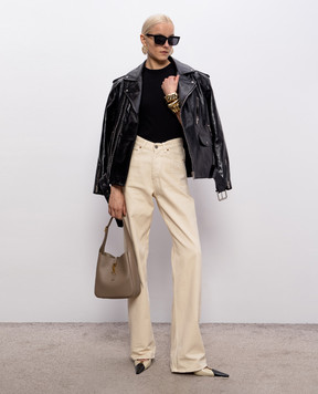 Saint Laurent Чорна майка з вишивкою емблеми 867125Y38BD