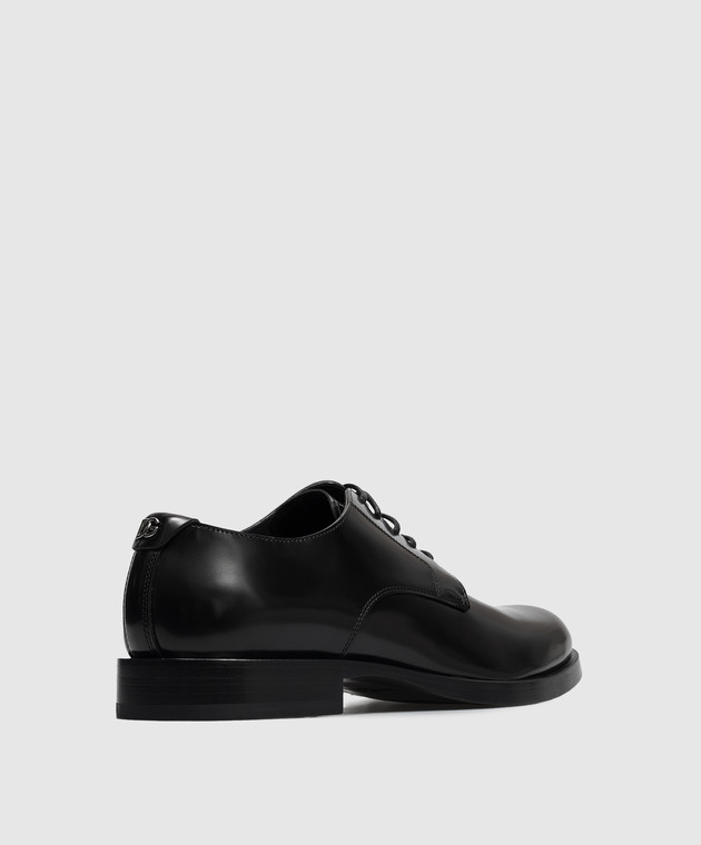 Dolce&Gabbana Черная кожаная дерби с монограммой DG A10888A1203 изображение 3