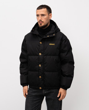 Versace Чорний пуовик з вишивкою логотипа 10215471A15794