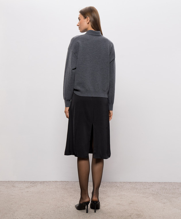 3.1 Phillip Lim Серое платье-поло F26170649UMC изображение 4